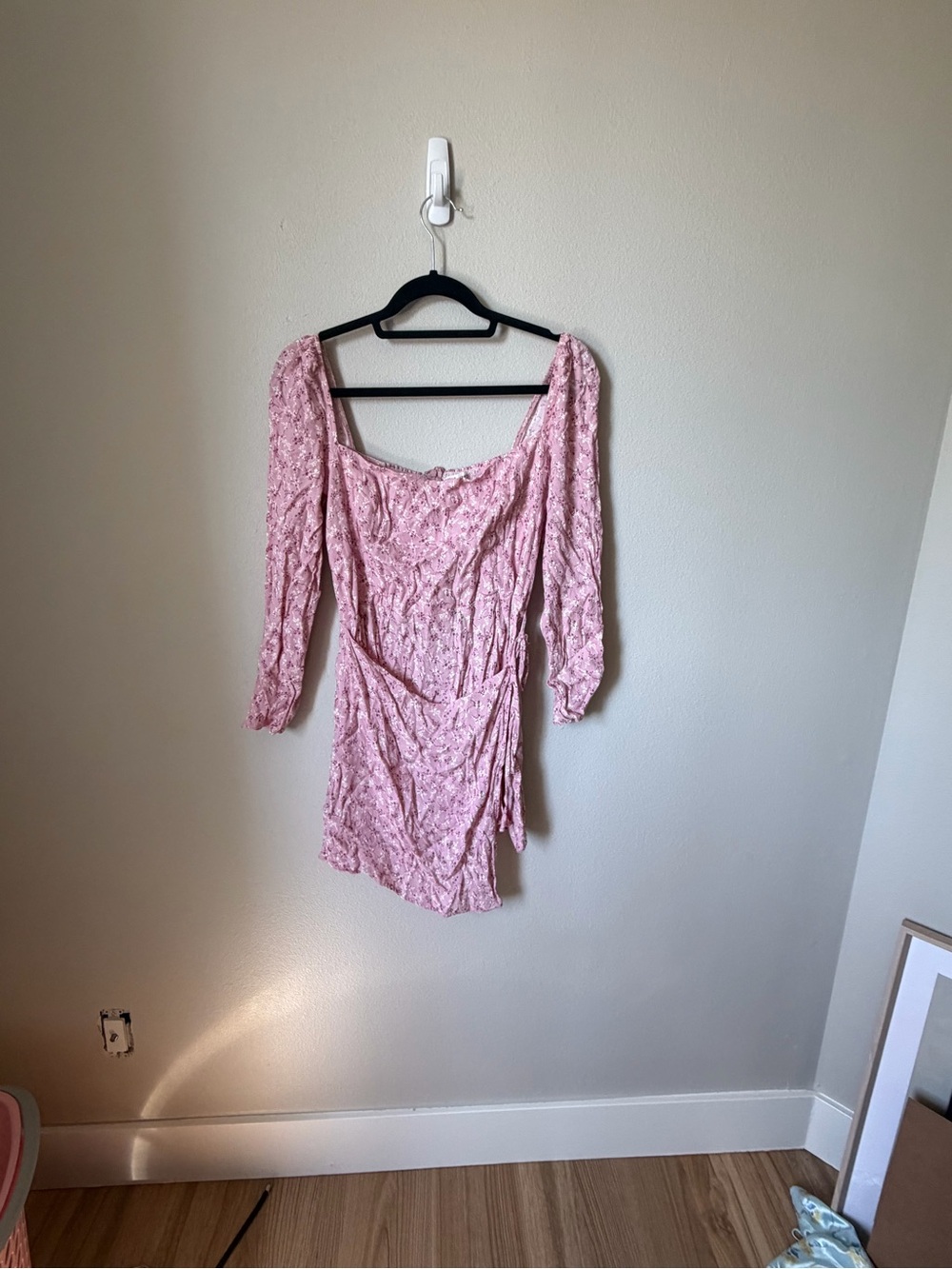 Reformation Long-Sleeve Mini Dress - Pink Floral